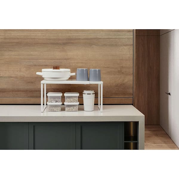 Anqtovp 1-Shelf White Expandable Edgeless Heavy Duty Metal Riser Rack ...