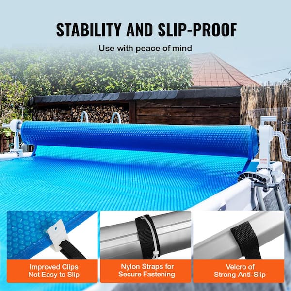 Pool Cover Reel Set, 18 Feet Adjustable Solar Cover Reel for Inground  Swimming Pools Aluminum Pool Solar Blanket Reel, Green