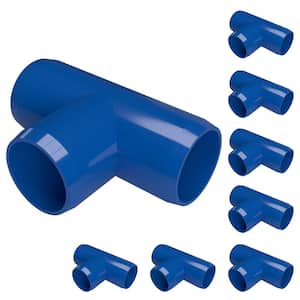 3/4 in. Furniture Grade PVC Tee in Blue (8-Pack)