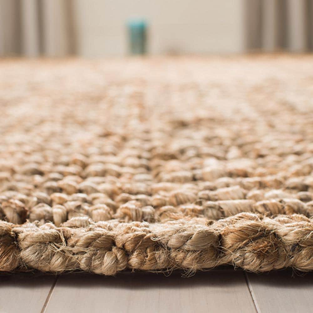 Natural Handwoven Jute Square Area Rug, 6' x 6'