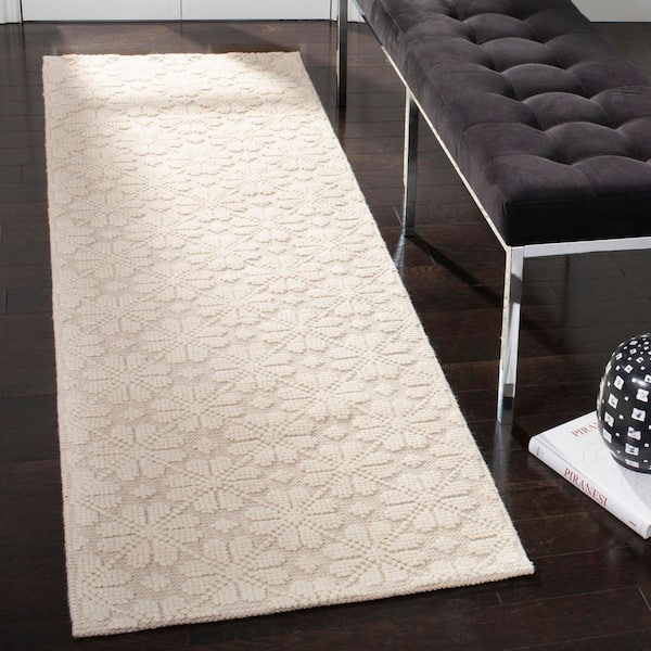 Vermont 2 ft. x 12 ft. Ivory Floral Runner Rug