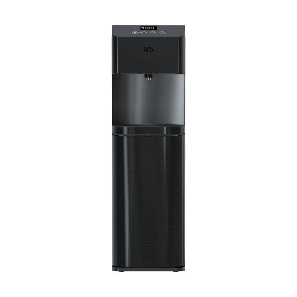 Brio Black Stainless Steel Tri-Temperature Bottom Load Water Cooler