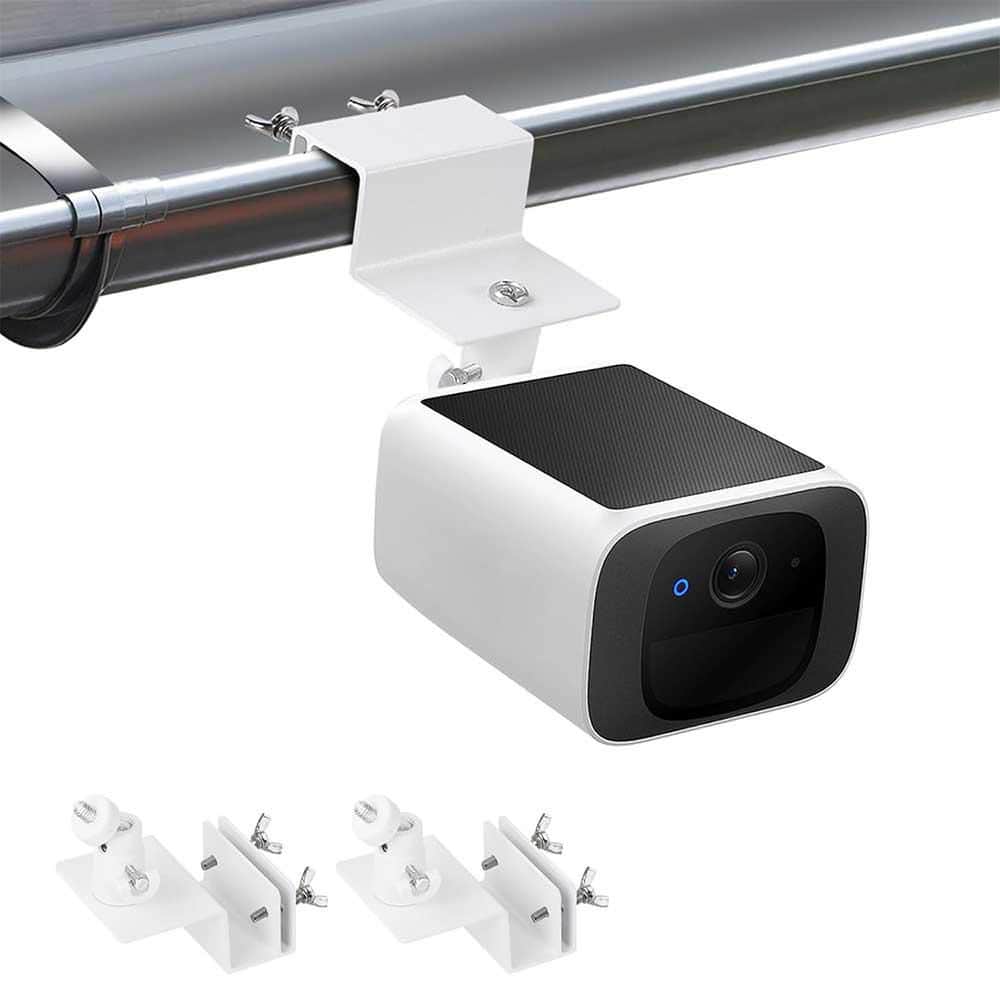 2-Pack Adjustable Gutter Mount for Security Cameras, 360° Rotation, No Dri