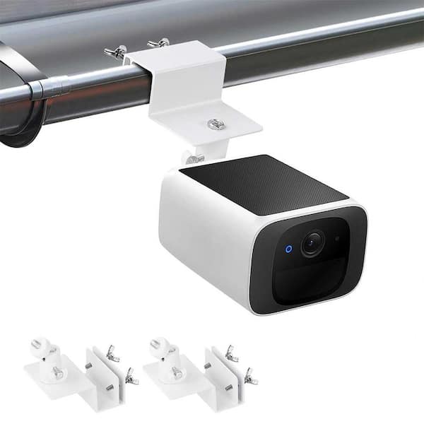 Adrinfly 2-Pack Adjustable Gutter Mount for Security Cameras, 360° Rotation, No Drilling Required