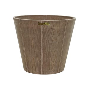 Plank 13.8 in. W x 11.4 in. H Taupe Indoor/Outdoor Resin Decorative Planter 1-Pack