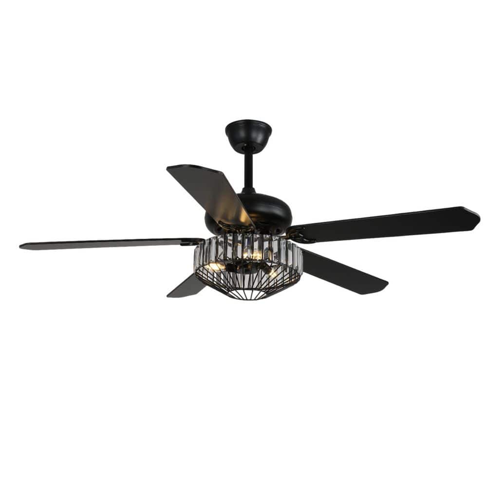 42 in. Modern Crystal Ceiling Fan with 3 Light, 5 Wood Blades,6-Speed Reversible with Remote for Living Room price history on PriceWatchPro