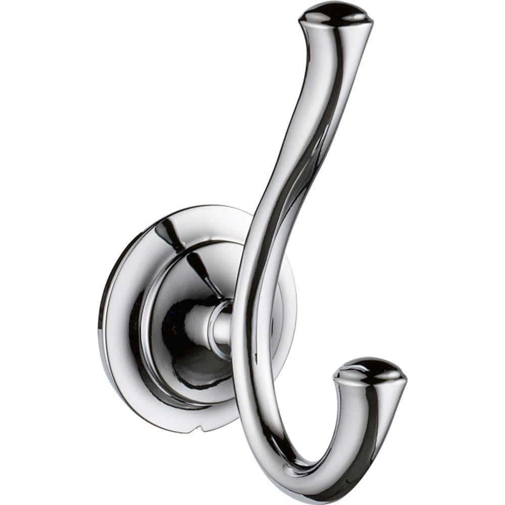 Delta Silverton Double Towel Hook Bath Hardware Accessory in Polished Chrome  132890 - The Home Depot