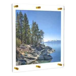 34 in. x 44 in. Rectangular Double Acrylic Picture Frame with Gold Wall Mounted Magnet Best for 30 in. x 40 in. Art Size