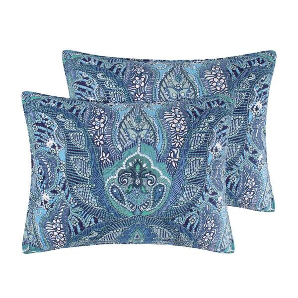 LEVTEX HOME Bellamy 3-Piece Teal Damask Cotton Full/Queen