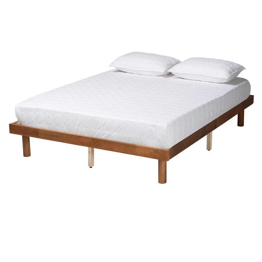 Winston Walnut Brown Wood Queen Platform Bed Frame