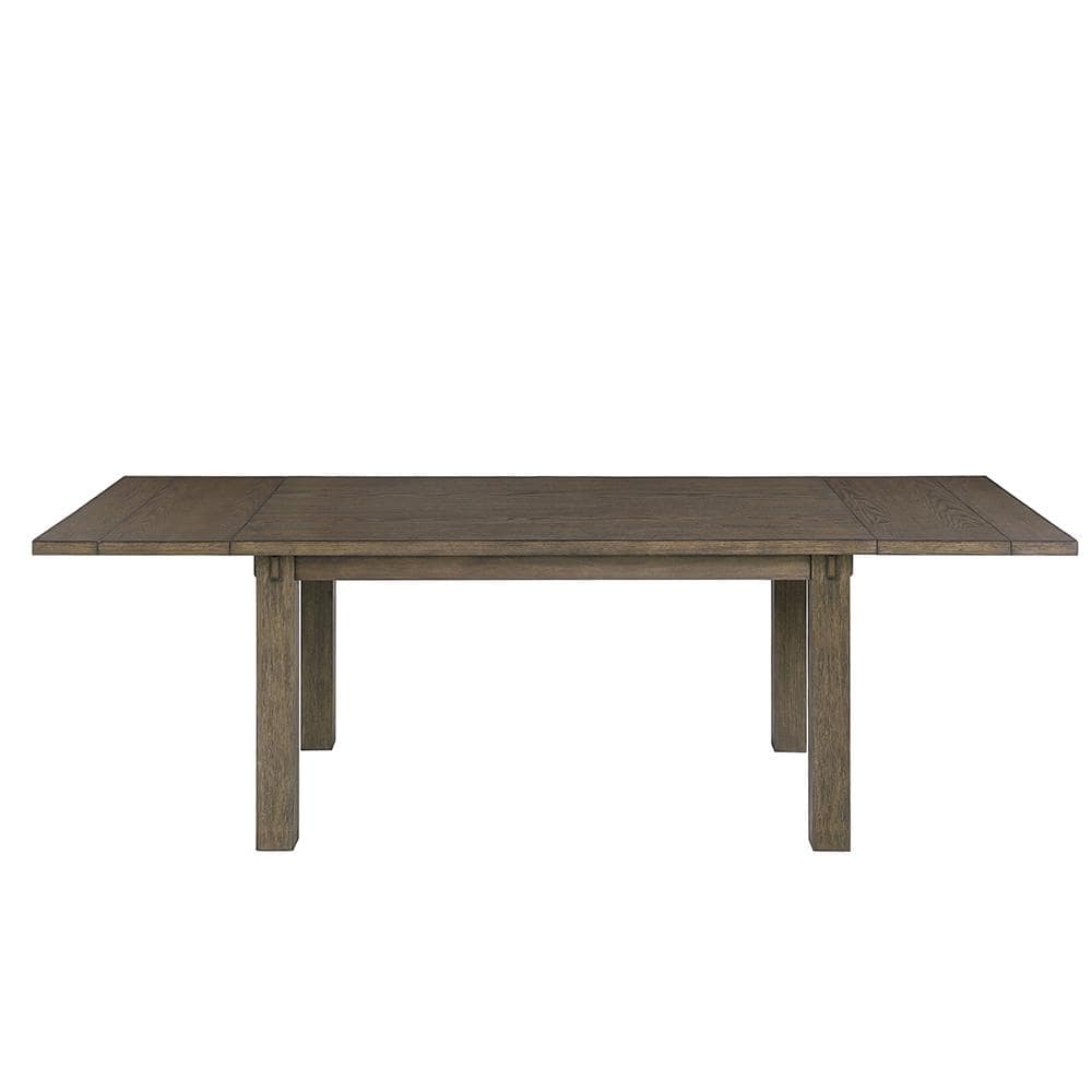 Elegant Transitional Dark Oak Extendable Dining Table