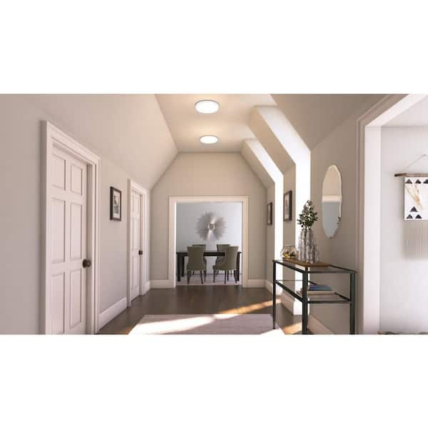 Lithonia Lighting Saturn LED Flush Mount 2024 Ceiling Light, Silver, 4000K 16