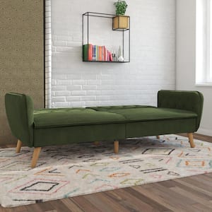 Tallulah Memory Foam Green Velvet Futon