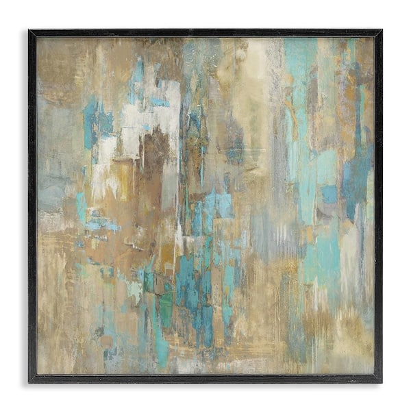 Stupell Industries Complex Abstract with Blue by Justin Turner Black Framed Abstract Giclee Art Print 12 in. x 12 in.