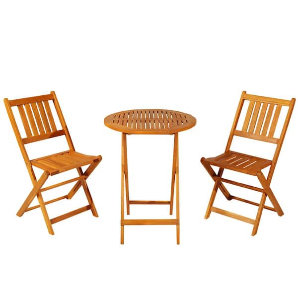 Outsunny 3 Piece Folding Acacia Wood, Acacia Wood Outdoor Furniture Pros And Cons