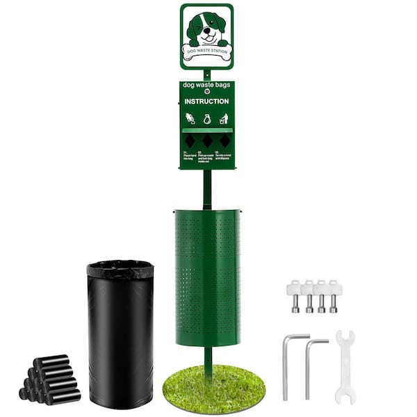 VEVOR Dog Waste Station, Commercial Dog Poop Station, 11.5 Gal. Pet Waste Bin with 50 Can Liners Bag Dispenser