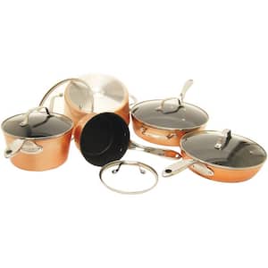 The Rock 10-Piece Aluminum Nonstick Cookware Set in Copper