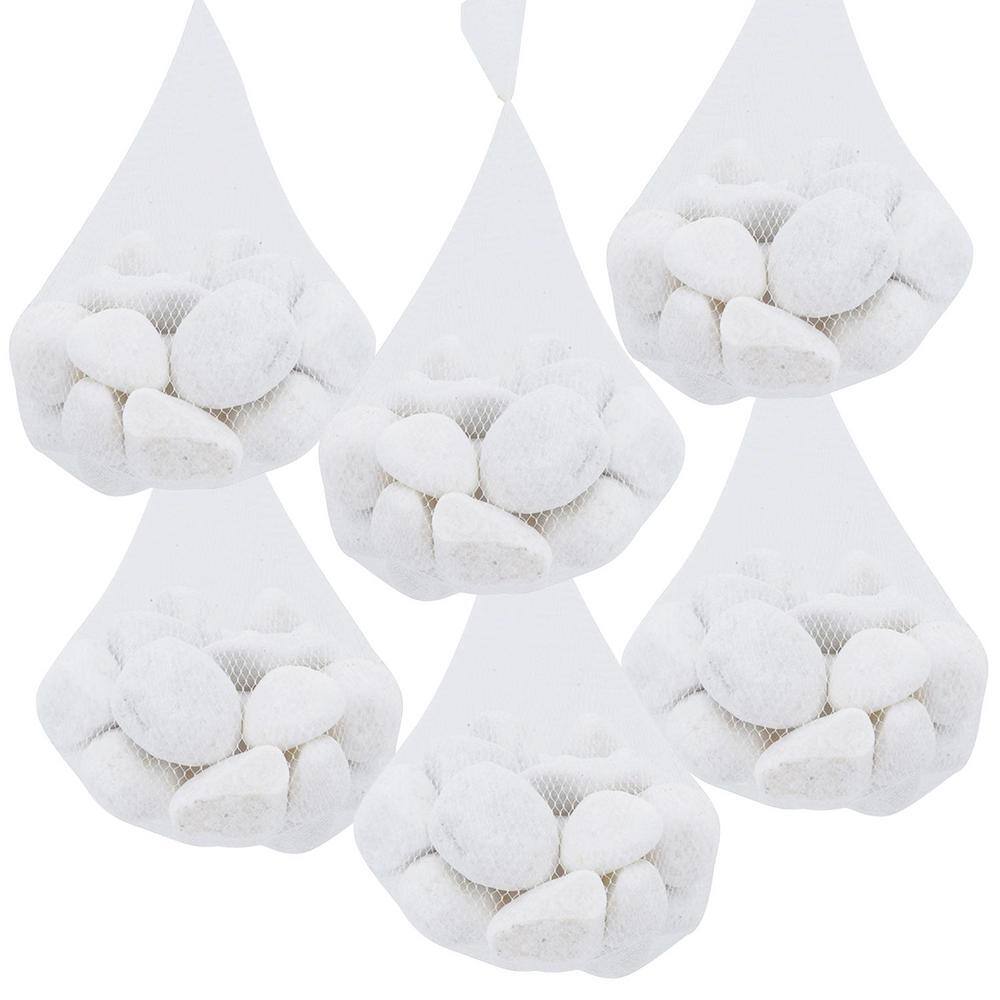 White Natural Stone Decorative Pebbles Set of 6