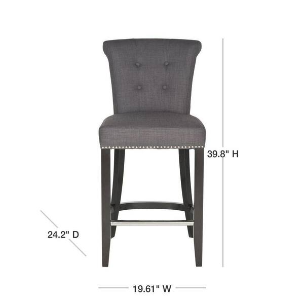 In Charcoal Cushioned Bar Stool Hud8241a, Safavieh Addo Ring Counter Stool
