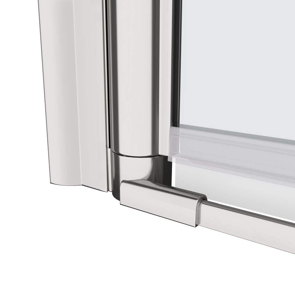 28" x 72" Chrome Frameless Pivot Shower Door with Clear Glass