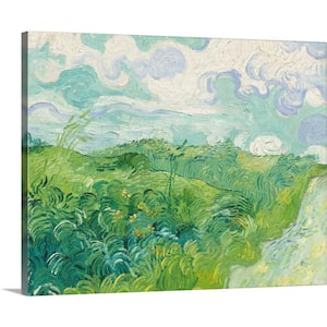 "Green Wheat Fields, Auvers, 1890" by Vincent Van Gogh Canvas Wall Art