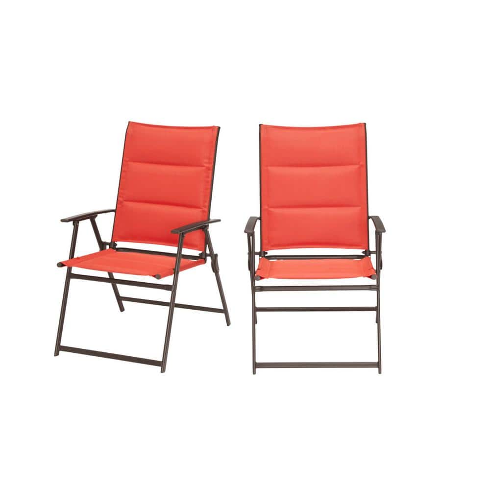 Stylewell Mix And Match Steel Padded, Red Folding Outdoor Chairs