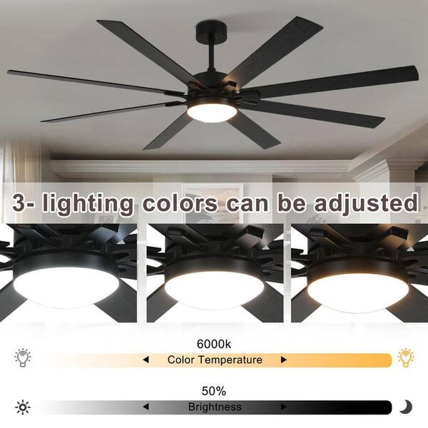 MOWL Obssesion 【BLACK】 Jushua 72 in. Black Indoor Ceiling Fan with Light Remote