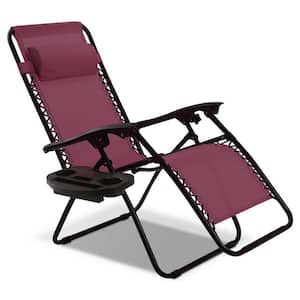 Wine Chair without Footrest Zero Gravity Reclining Plastic Outdoor Lounge Chair
