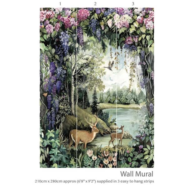 Multi Enchanted Woodland Scenic Wallpaper Print Non-Woven Non-Pasted Textured Wallpaper 63 sq. ft.