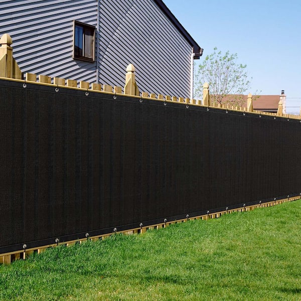 Privacy Fence Screen 6 ft. x 50 ft. Heavy-Duty Windscreen, Black
