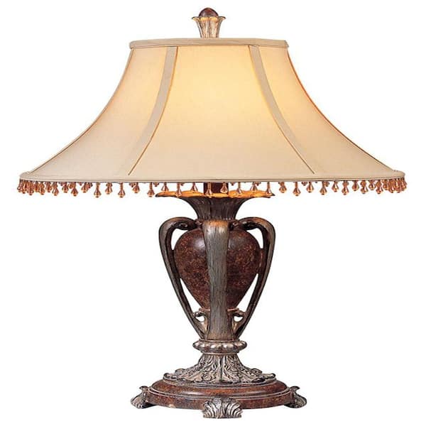 OK LIGHTING 29 in. Antique Copper Table Lamp