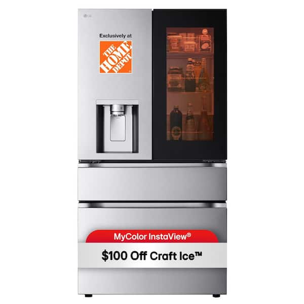29 cu. ft. SMART MyColor InstaView Standard-Depth MAX 4-Door French Door Refrigerator in Stainless Steel with Craft Ice