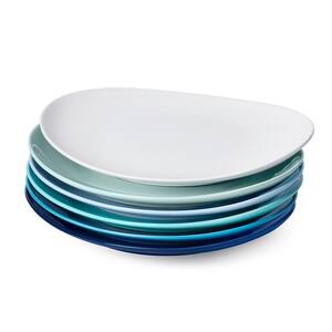 Sweese 197.002 Porcelain Fluted Dinnerware Set 24-Piece Hot Assorted Colors Service for 6