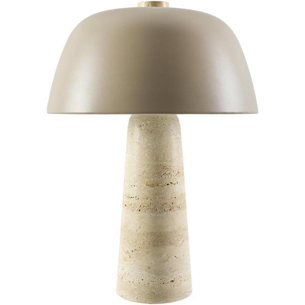 Fes FES-008 13 in. H x 11 in. W x 11 in. D Accent Table Lamp, Beige