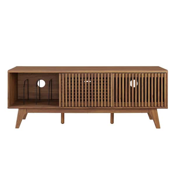 MODWAY Iterate 59 in. TV Stand in Walnut EEI-6180-WAL - The Home Depot