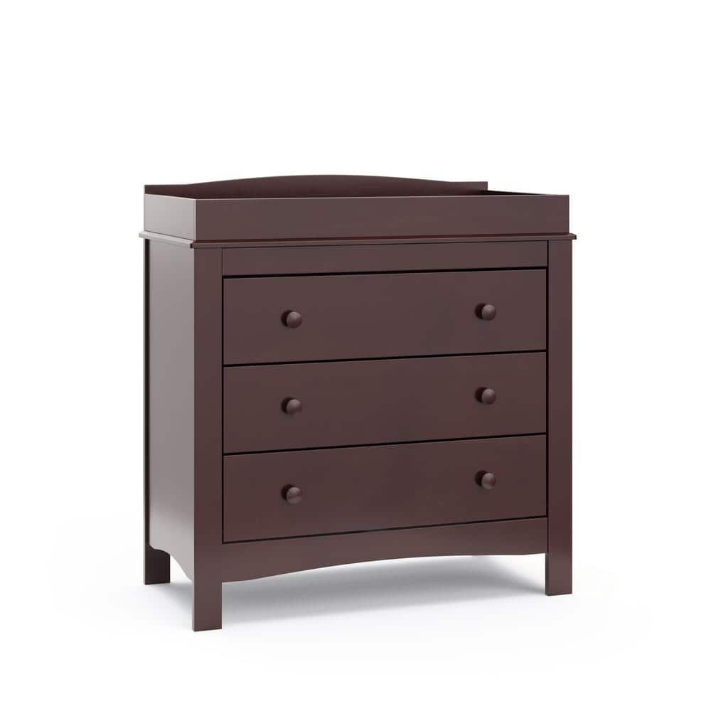 Graco Noah Espresso 3 Drawer Kids Dresser with Changing Topper, Brown -  03713-109