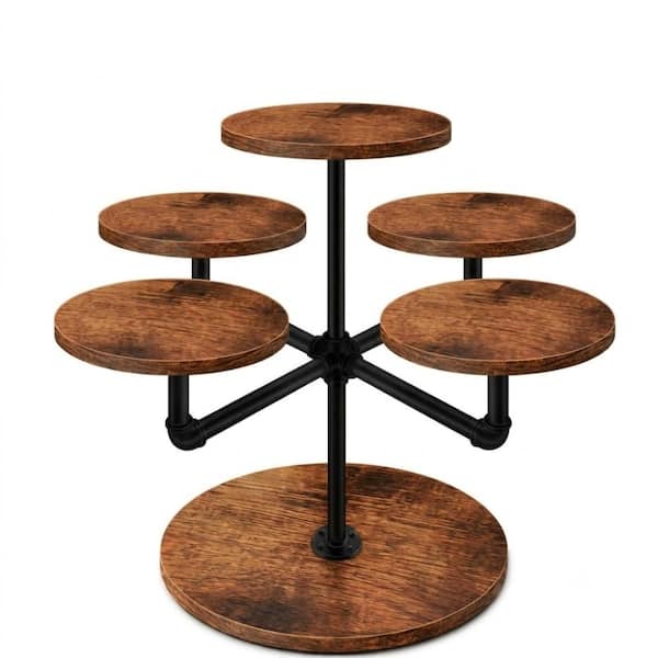3-Tier Natural Wood and Metal 50-Cupcake Stand for Parties and Weddings 26 in. x 18 in. Cake & Tiered Stands