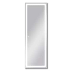 22 in. W x 65 in. H LED Rectangle Frameless Silver Mirror with Dimmable Button and Touch Control
