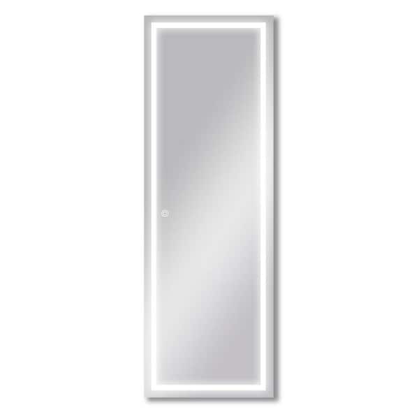 Unbranded 22 in. W x 65 in. H LED Rectangle Frameless Silver Mirror with Dimmable Button and Touch Control