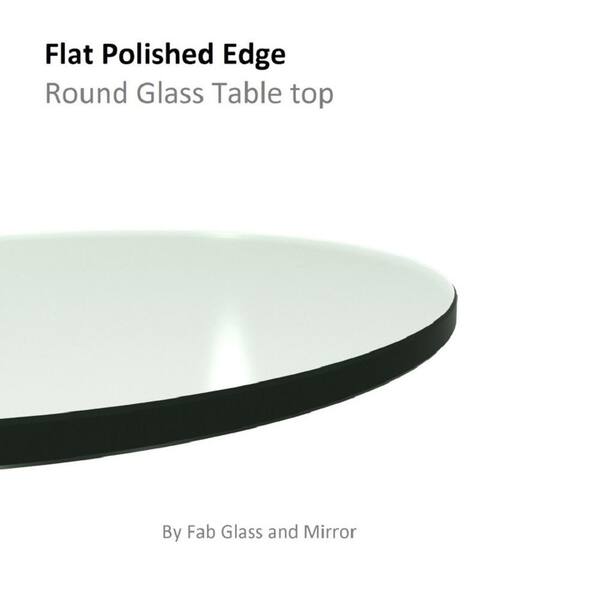 Fab Glasirror 30 In Clear Round Glass Table Top 1 2 Thickness Tempered Flat Edge Polished 30rt12thflan The Home Depot Clear Round Glass Table Top, 30 Inch Round Table Top Home Depot