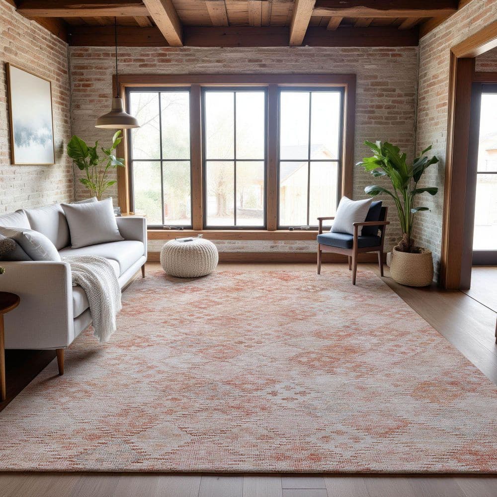 Mayfield Premium Machine Washable Abstract AMF1081 Pink 3 ft. x 5 ft. Area Rug price history on PriceWatchPro