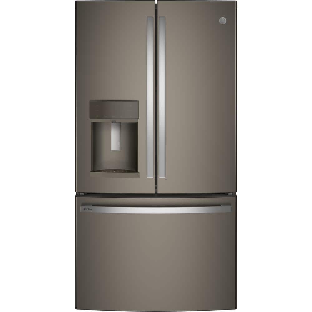 GE Profile 36 in. 22.1 cu. ft. French Door Refrigerator with Autofill in  Black Slate, Counter Depth, Fingerprint Resistant - Best Buy Cabinets and  Floors