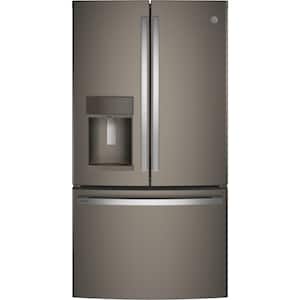 Profile 22.1 cu. ft. French Door Refrigerator with Hands Free Autofill in Slate, Counter Depth and Fingerprint Resistant
