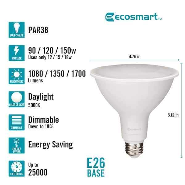 90/120/150-Watt Equivalent PAR38 3-Way Dimmable Spot LED Light Bulb Daylight (2-Pack)