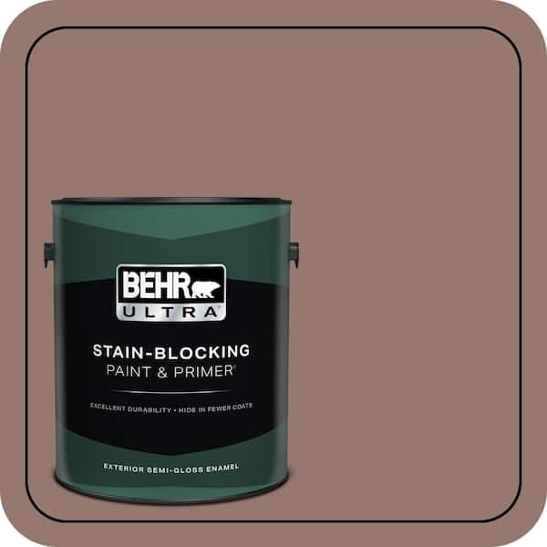 BEHR ULTRA 1 gal. #N160-5 Chocolate Delight Semi-Gloss Enamel Exterior Paint & Primer
