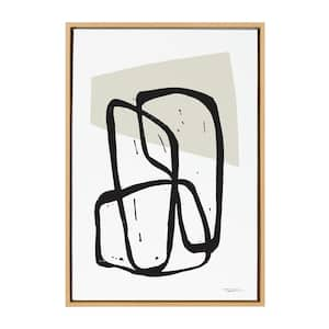 Entangled Neutral by Statement Goods Framed Abstract Printed Glass Wall Art Print 33.00 in. x 23.00 in.