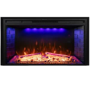 50 in. Electric Fireplace Inserts, Retro Fireplace Heater with Overheating protection, 1500Watt, Black