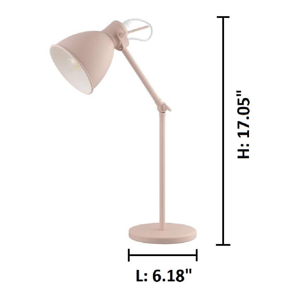 Pastel Apricot Adjustable Kids Desk Lamp with Adjustable Arm
