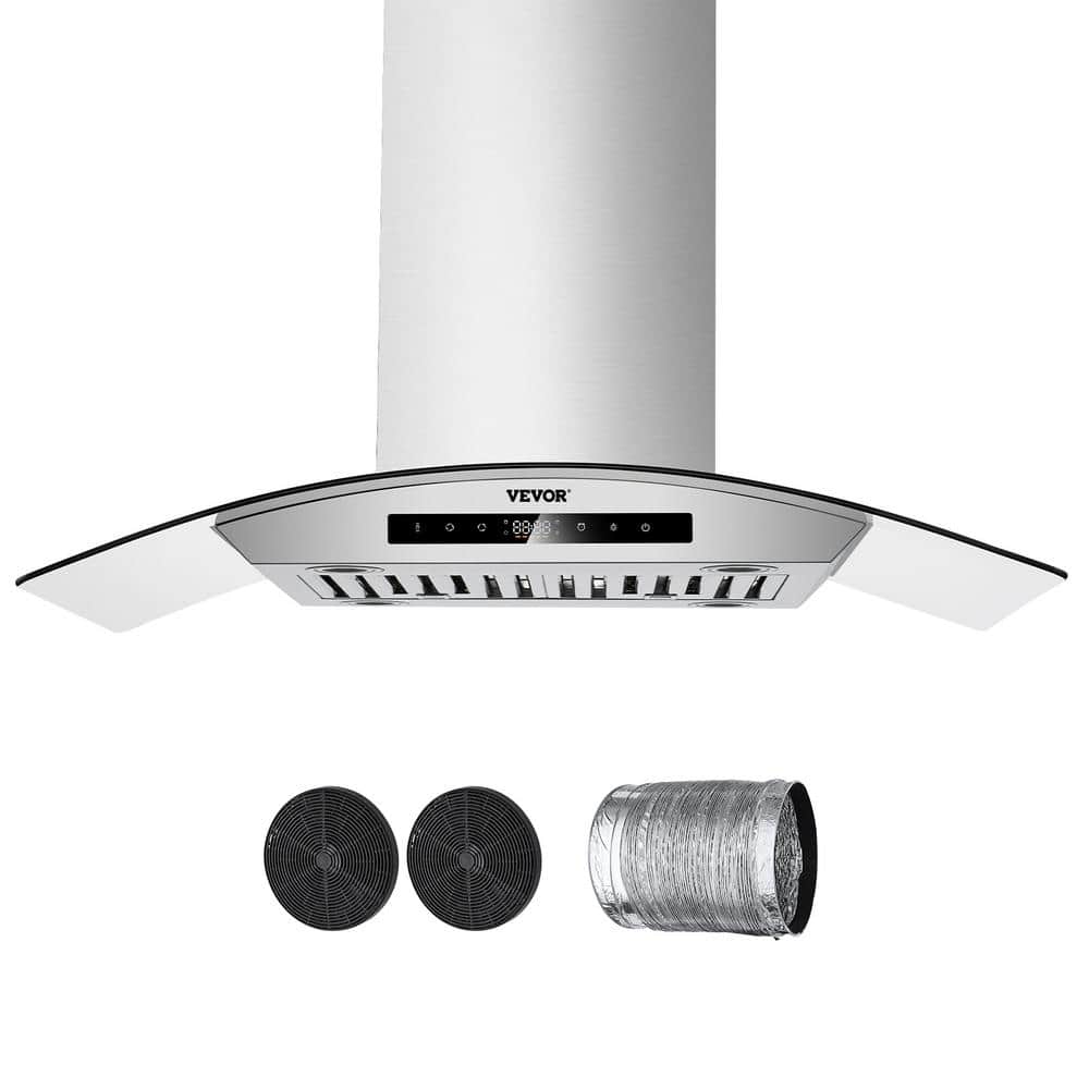 Wall Mount Range Hood, 30 in. Chimney-Style Ceiling Mount Vent, 800 CFM Stainless Steel Kitchen Stove Hood