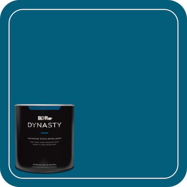 BEHR DYNASTY 1 qt. #MQ5-62 Blue Edge One-Coat Hide Satin Enamel Interior Stain-Blocking Paint and Primer